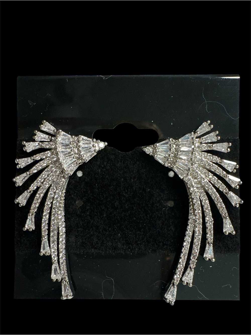 CZ Cascade Silver Earrings